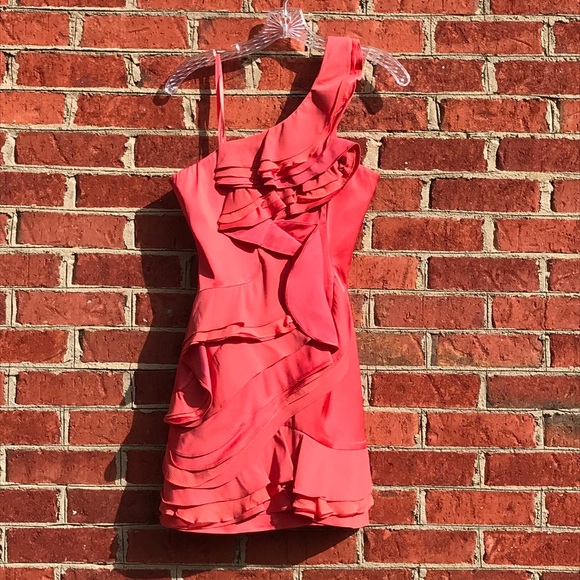 BCBGMaxAzria Dresses & Skirts - BCBGMaxazria Coral One Shoulder Jonesy Mini Dress